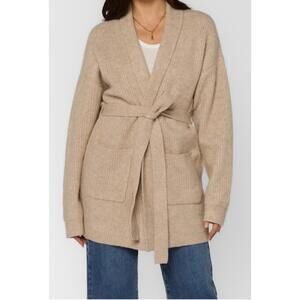 NEW VELVET HEART landon wrap style cardigan in beige